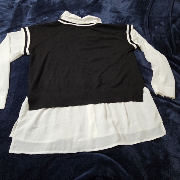 Rio & Rian black and white pullover dress shirt. Size XL - Picture 6 of 6